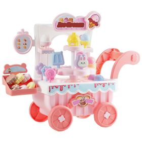 VEVOR Ice Cream Cart for Kids Pretend Play Ice Cream Shop for Kids Aged 3+ Pink