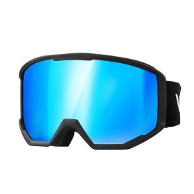 Ski Goggles, Cylindrical Lens with Ice Blue Revo Coating, OTG Anti fog Snow Goggles for Men Women Youth, TPU Frame & Ventilation Structure