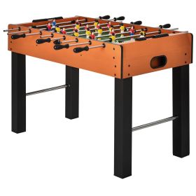 Foosball Table, 48" Wooden Soccer Game Table, with 8 Rods, 2 Balls Suit for 4 Players for Arcades, Pub, Game Room