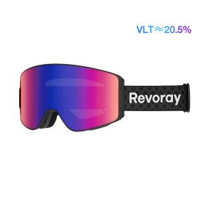 Passion M1 Ski Goggles with Magnetic System And Locking Mechanism (Color: Black Strap + Purple Red Lens)