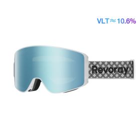 Passion M1 Ski Goggles with Magnetic System And Locking Mechanism (Color: Grey Strap + White Blue Lens)