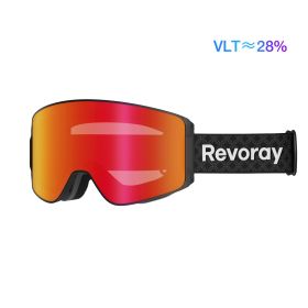 Passion M1 Ski Goggles with Magnetic System And Locking Mechanism (Color: Black Strap + Red Lens)