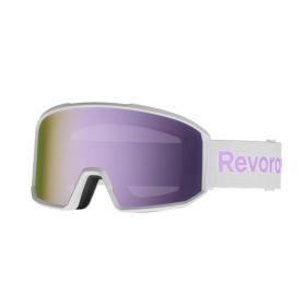 Fire N1 Ski Goggles with Italy Anti-Fog Lens, OTG, Full REVO Vacuum Coating (Color: White Strap + Dream Purple Lens)
