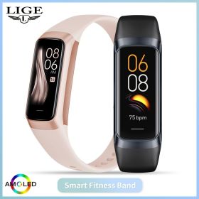 LIGE 2023 New Smart Watch Suitable For Android/IOS Smart Watch Heart Rate Blood Oxygen Blood Pressure Detection IP67 Waterproof Multifunctional S (Color: Black)