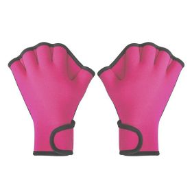 Aqua Fit Swim Training Gloves (Color: Pink, size: L)