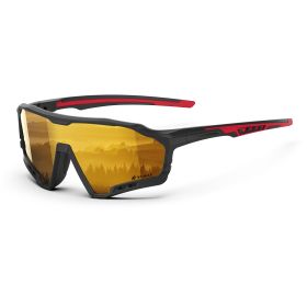 Sport Sunglasses for Mens Womens, Lightweight Frame, Non-Slip Nose Pads for Hiking, and Running, UV400 Protection (Lens Color: Golden)