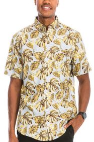 Hawaiian Print Button Down Shirt (Color: MULTI, size: 2XL)