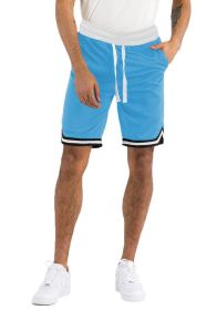 Solid Athletic Basketball Sports Shorts (Color: AQUA, size: 2XL)