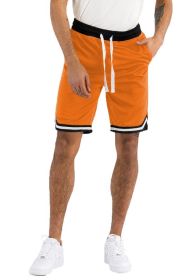 Solid Athletic Basketball Sports Shorts (Color: Orange, size: XL)
