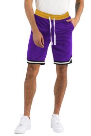Solid Athletic Basketball Sports Shorts (Color: Purple, size: 2XL)
