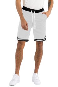 Solid Athletic Basketball Sports Shorts (Color: White, size: M)