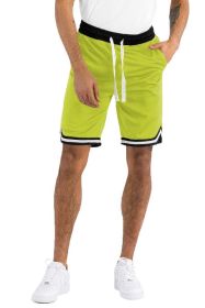 Solid Athletic Basketball Sports Shorts (Color: LIME, size: S)
