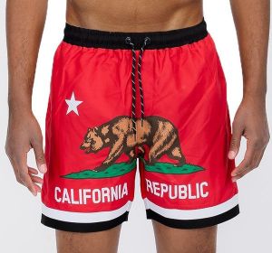 California Swim Shorts (Color: Red, size: S)