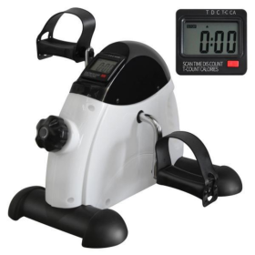 Mini Exercise Bike For Home Rehabilitation Training, With A Maximum Load Of 120 Kg And An Electronic Display And Instep Straps (Color: White)